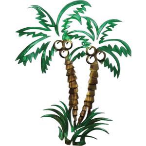 CroBlissful Palm Tree Metal Wall Decor Tropical Beach Wall Art Beach Outdoor Decor Tropical Metal Contemporary Coastal Tree Sculptures for Indoor or Outdoor