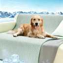 Lekereise Cooling Mat for Dogs - Self-Dog Cooling Mat Indoor, Pressure-Activated Cold Blanket for Sofa, Floor & Car, Crate, 83'' x 102'', Green