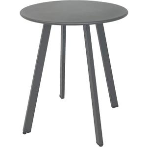 Modern Grey Round Metal Steel Side Table, 15.75" x 19.7", Indoor & Outdoor