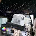 AKEPO Shooting Star+Twinkle Fiber Optic Lights Kit, Car Home Use Meteor APP Control Music Activated Star Ceiling Sky Light, RGBW Light Engine+Mixed Diameter Fibers 460pcs of 9.8ft/3m+Remote
