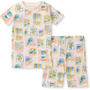 Burt's Bees Baby Baby Girls' Pajamas, Short Sleeve Tee and Shorts 2-piece Pj Set, 100% Organic Cotton