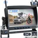 RV Backup Camera, Vehicle Backup Camera with AI Detection, 1080P Backup Cameras, 7'' Waterproof Wireless Backup Camera with DVR Recording & Night Vision for Car, Van, SUV, Truck, Trailer