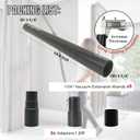 5Pack 1.25 Inch Vacuum Extension Wands plus 1-3/8'' to 1-1/4'' Vacuum Hose Adapter - 1.25 Inch Shop Vac Extension Tubes, Accessories and Attachment 32mm & 35mm, Replacement Vacuum Cleaner Pipe Tubes