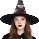 Witches Hat for Women - Halloween Witch Hats Witchy Cosplay Renaissance Masquerade Renfaire Costume for Adult
