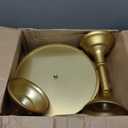 Tioncy Set of 6 Gold Cake Stand Round Metal Cake Stands Antique Gold Dessert Display Cupcake Pastry Candy Display Plate for Wedding Birthday Party Event Bridal Celebration Table(Simple)