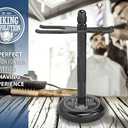 Viking Revolution Black Safety Razor Stand - Razor Holder and Shaving Brush Stand to Prolong the Life of Your Razor - Weighted Bottom for Extra Stability