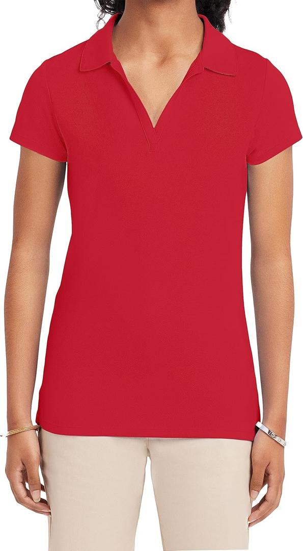 Nautica Junior's Uniform Short Sleeve Performance Polo (Red, M)