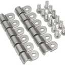EASYBERG 3/16" Stainless Steel Brake Line Clamp with Screw Street Rod Custom Dune Buggy (17pc）