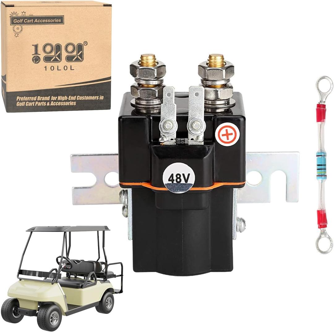 10L0L Golf Cart 48V Solenoid for Club Car DS & Precedent 2000-up, with Resistor, OEM# 101908701 102774701 1014947