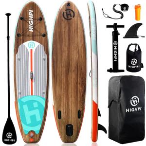 Highpi Inflatable Stand Up Paddle Board for Youth and Adults Wide Sup with Premium Accessories, Blow Up Paddleboard for Surfing, Fishing, Yoga & More