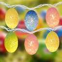 Easter Outdoor Lights 8.2Ft 10 LED Pastel Egg Light Shatterproof, Connectable Fairy Easter Egg Lights String Plug in for Indoor Home Porch Patio Garden Spring Party Decor