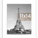upsimples 11x14 Picture Frame, Display Pictures 8x10 with Mat or 11x14 Without Mat, Wall Hanging Photo Frame, White, 1 Pack