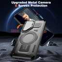 for Samsung Galaxy S25 Plus Case,S25 Plus Case with Camera Cover Stand [Compatible with MagSafe] Heavy Duty Drop Shockproof Slim Protection Rugged Magnetic Phone Case for Galaxy S25+ 6.7,Black