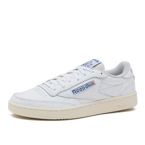Reebok Club C Vintage Tennis Sneakers for Men, Casual White Mens Shoes, Size 7 to 15, White/Chalk/Vector Blue, 8