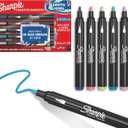 Sharpie Creative Markers, Earth Tones, Glowing Tropics, Water-Based Acrylic, Bullet Tip, Assorted Colors, 5 Count Arts & Crafts; Works on Paper, Metal, Wood, Ceramic, Glass, Rock, Canvas