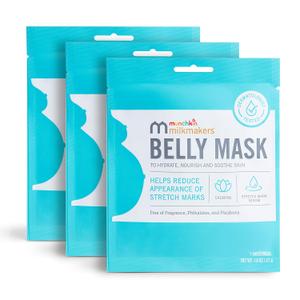 Munchkin Milkmakers Belly Mask for Pregnancy Skin Care & Stretch Marks, 3 Sheet Masks (4.8 Ounce (Pack of 1))