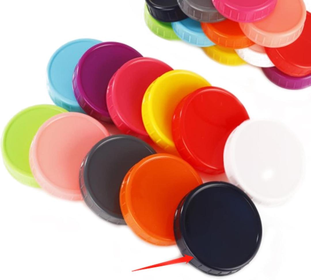 Mason Jar Lids 22 Lids Big And Small ( Green, Blue , Pink, Grey, Aqua Green)