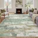 8x10 Green Abstract Area Rug, Washable Non-Slip for Bedroom