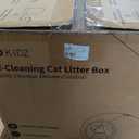 Self Cleaning Litter Box, Integrated Safety Automatic Cat Litter Box Self Cleaning 65L+9L for Multiple Cats, App Control, Odor Removal, Includes Mat & Liner (3 Rolls) - Blue