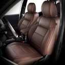 DrCarNow for Toyota Tacoma Seat Covers 2016-2023, Fit for Tacoma 3rd Gen Leather Pickup Seat Cover Crew Cab/Double Cab 2016 2017 2018 2019 2020 2021 2022 2023 Waterproof Full Set Accessories Brown