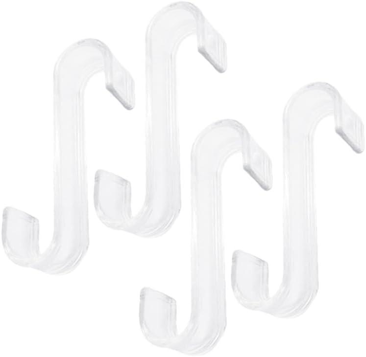 MAGICLULU 4pcs Transparent Radiator Hooks for Bathroom Towels S Shape Over Door Hanger Plastic Rack for Clothes Scarves Robes Multipurpose Storage Hooks Saving Rail Hangers