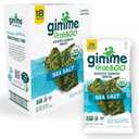 Gimme Seaweed Grab & Go Organic Premium Roasted Seaweed Snacks, Sea Salt, 18 Count Trayless, Keto, Vegan, Gluten-Free, Great Source of Omega3s and Iodine, Healthy On-The-Go Snack for Kids and Adults (EXP 03/20/27)