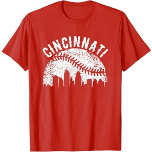 Cincinnati Vintage Baseball Tee Distressed Gameday Retro TShirt Medium