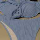 Cheeky Bikini Sets for Women High Cut Swimsuit Textured Ribbed Bikini Thong Bathing Suit Size M