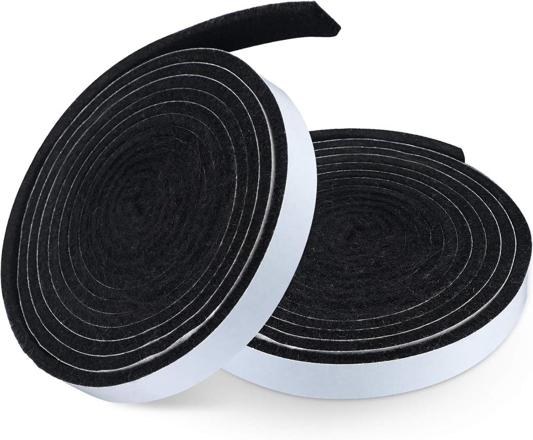 BBQ Gasket Black Grill Tape High Temp Grill Seal Self Stick Gasket, 7.5 Ft Length 1/8 Inch Thickness (2, 0.5 Inch Wide)