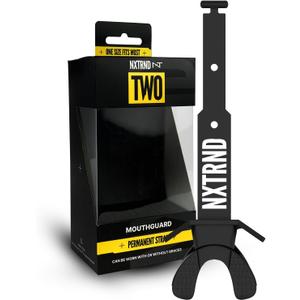 Nxtrnd Two Football Mouth Guard, Football Mouthpiece with Strap, Fits Adult & Youth (Black)