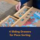 Bits and Pieces Puzzle Board with Drawers 1500 Piece Jigsaw Puzzle Table Organizer Premium Wooden Puzzle Board for Adults, 26"x35" Smooth Non-Slip Surface, Portable Puzzle Table with Sorting Trays