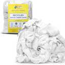 Huck & Terry White T-Shirt Bag of Rags, 100% Recycled Material, Cotton Blend Bar Mop, Reclaimed, Eco-Friendly Cloth, Cleaning & Painting Rags, Lint Free, Highly Absorbent (Bag, 1, Pound)
