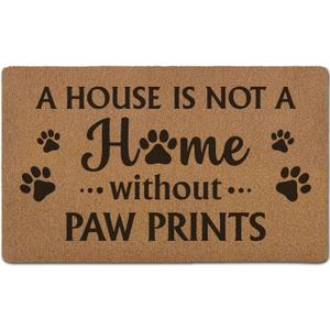 Funny Dog Door MatsFunny Dog Lovers Mom Dad Gifts Door Mat for Home Outside Entryway, Funny WelcomeArtificial Coir Doormat Rugs for Patio Entry Kitchen Decor, 17x30 Inch