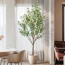 Erimda 6ft Artificial Olive Tree, Realistic Faux Olive Plant with Hand-Placed Fruits, Sturdy Fake Olive Tree for Living Room, Office, Modern Farmhouse Home Decor