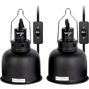 Reptile Light Fixture 2 Pack, 5.5 in Deep Dome Reptile Heat Lamp Fixture, Optical Reflection Terrarium Light Fixture for Reptile UVB UVA Heat Basking Bulbs
