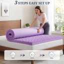 3 Inch Egg Crate Mattress Topper Twin, Gel Infused Memory Foam Mattress Topper for Pressure Relief, Breathable Mattress Pad Bed Topper in a Box, CertiPUR-US Certified, Purple, 38"75"