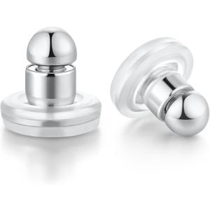 Locking Earring Backs for Droopy Ears with Safety Cap, Fits 0.91.2mm Posts, Anti-Poke Hypoallergenic Earring Lifters Backs (White Gold)