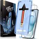 MAGIC JOHN 2 Pack for iPhone 15 Tempered Glass Screen Protector 6.1 inch [Not Max], Auto Dust-Elimination Installation, Bubble Free, Dynamic Island Compatible, HD Clear, Easy Installation