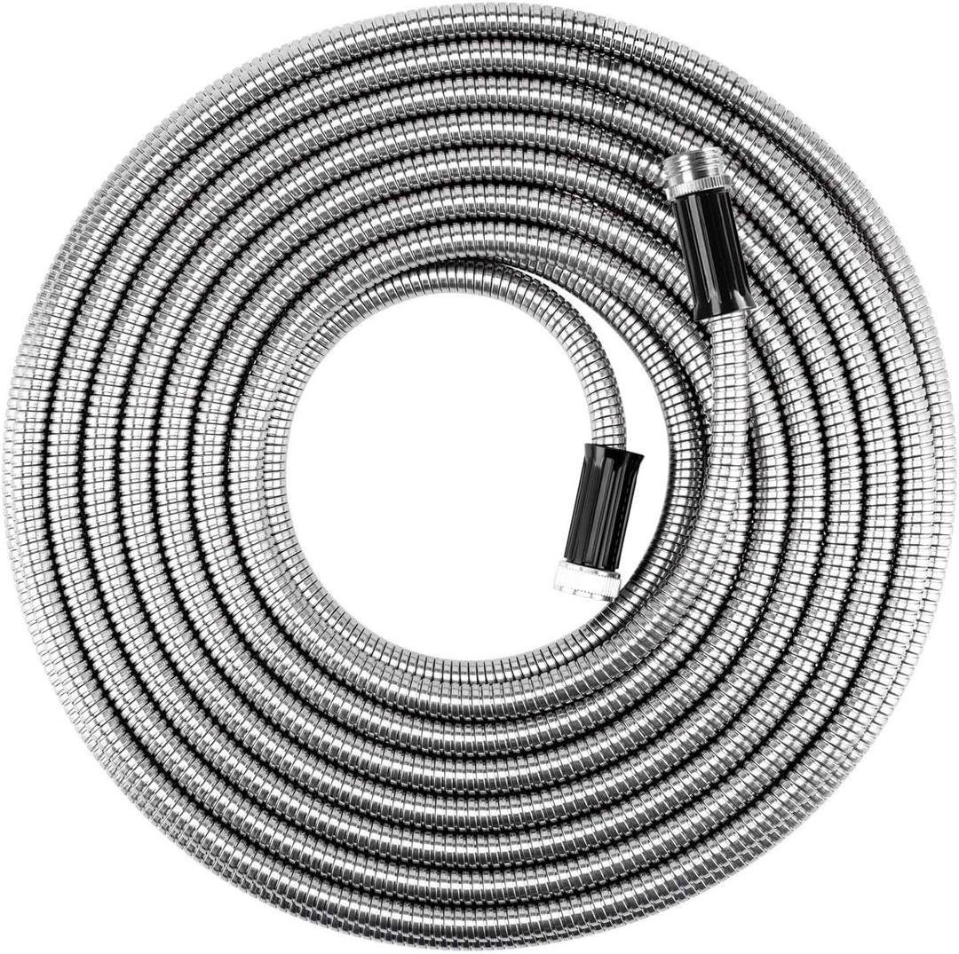 Beaulife Metal Garden Hose 75 FT Flexible No Kink Lightweight RV Drinking 304 Stainless Steel 75 foot Water Hose Extension Leader Hose Heavy Duty Outdoor Beaulife Metal Garden Hose 75 FT Flexible No Kink Lightweight RV Drinking 304 Stainless Steel 75 foot Water Hose Extension Leader Hose Heavy Duty Outdoor