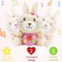 HAPTIME Baby Bunny Toys for 0-12 Months - Baby Easter Basket Stuffers & Gift - Infant Musical Plush Stuffed Animal - Newborn Tummy Time Toy for 0 1 3 6 9 12 18 Months Girls