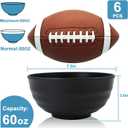 Wheat Straw Bowls Unbreakable Large Salad Bowls 60 OZ Set of 6, Microwave and Dishwasher Safe Large Plastic Bowl, Big Bowl for Eating, Serving Soup, Ramen, Popcorn (Black)
