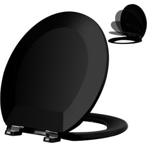 Angol Shiold PP Slow Close Toilet Seat (Round, Black)