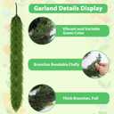 9 Ft Realistic Christmas Garland with 36FT Fairy String Lights, Thick and LushSoft Bendable, Lifelike Cypress Garland for Christmas Decoration, Pine Garlands for Mantle, TV Stand, Archway, Railing