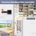 Estmoon 6 Pack Dummy Door Handles, Matte Black Non-Turning Decorative Door Levers for Closets French Double Doors, Single Sided Square Door Handles, Reversible Indoor Handle for Pantry Bifold Doors