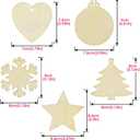 BROTOU 50PCS DIY Wooden Christmas Ornaments, Unfinished Wood Ornaments Crafts for Holiday, Festival, Wedding Party, Christmas Crafts for Kids