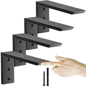 Countertop Support Bracket 12 inch 4 Pack (3/8" Thick),Premium Heavy Duty Granite Countertop Brackets 12"x6"x2.5",Shelf L Bracket Mantel Corbels for Quartz,Wood,Concrete and Laminate Countertops