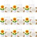 Suncalla 9 Sets Back to School Appreciation Gifts with Thank You Cards Gift Bag Bulk Cute Handmade Crochet Sunflowers for Teacher Staff Coworker Women Mom Office Home Birthday Holiday Party Decor