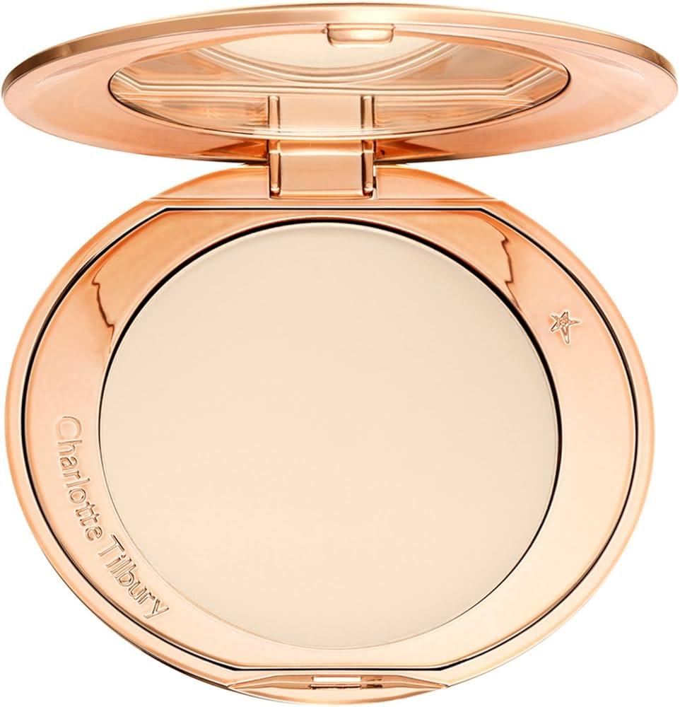 Charlotte Tilbury Airbrush Flawless Finish Setting Powder  PoreBlurring Pressed Powder for Face Makeup to Minimize Shine with a SoftFocus Finish  1 Fair