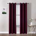 ChrisDowa Grommet Blackout Curtains for Bedroom and Living Room - 2 Panels Set Thermal Insulated Room Darkening Curtains (Burgundy Red, 42W x 84L)