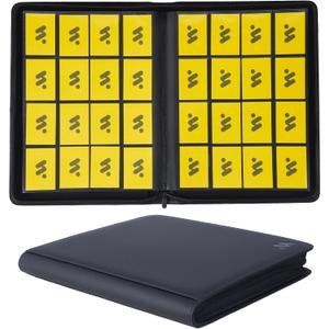 Card Binder 16 Pocket,Trading Card Binder Holds up to 1408 Cards with 44 Sleeves,Zipper Card Holder Album Compatible with TCG/Sports Cards-Black